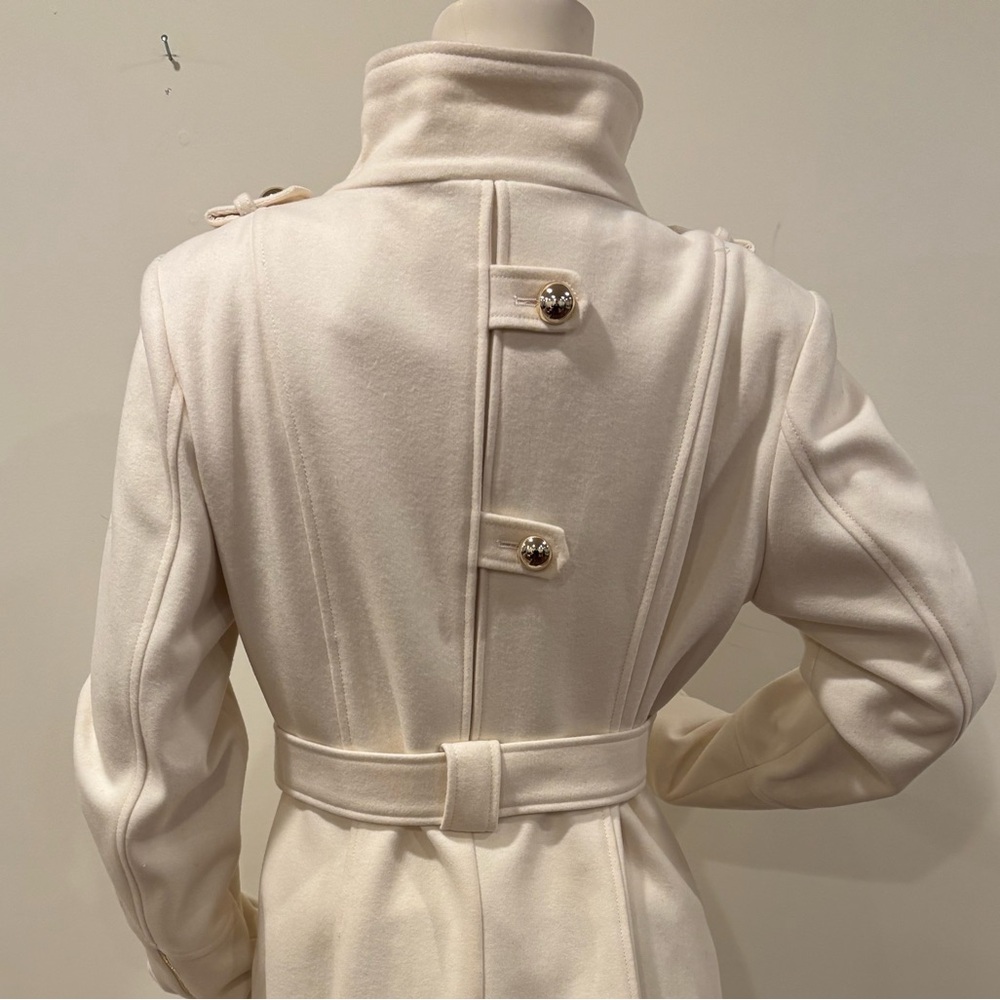 Guess Wool Blend Asymmetrical Cream Colored Wrap Coat, Size XL - Picture 11 of 16
